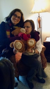 christmas mom and burg and teddy bear